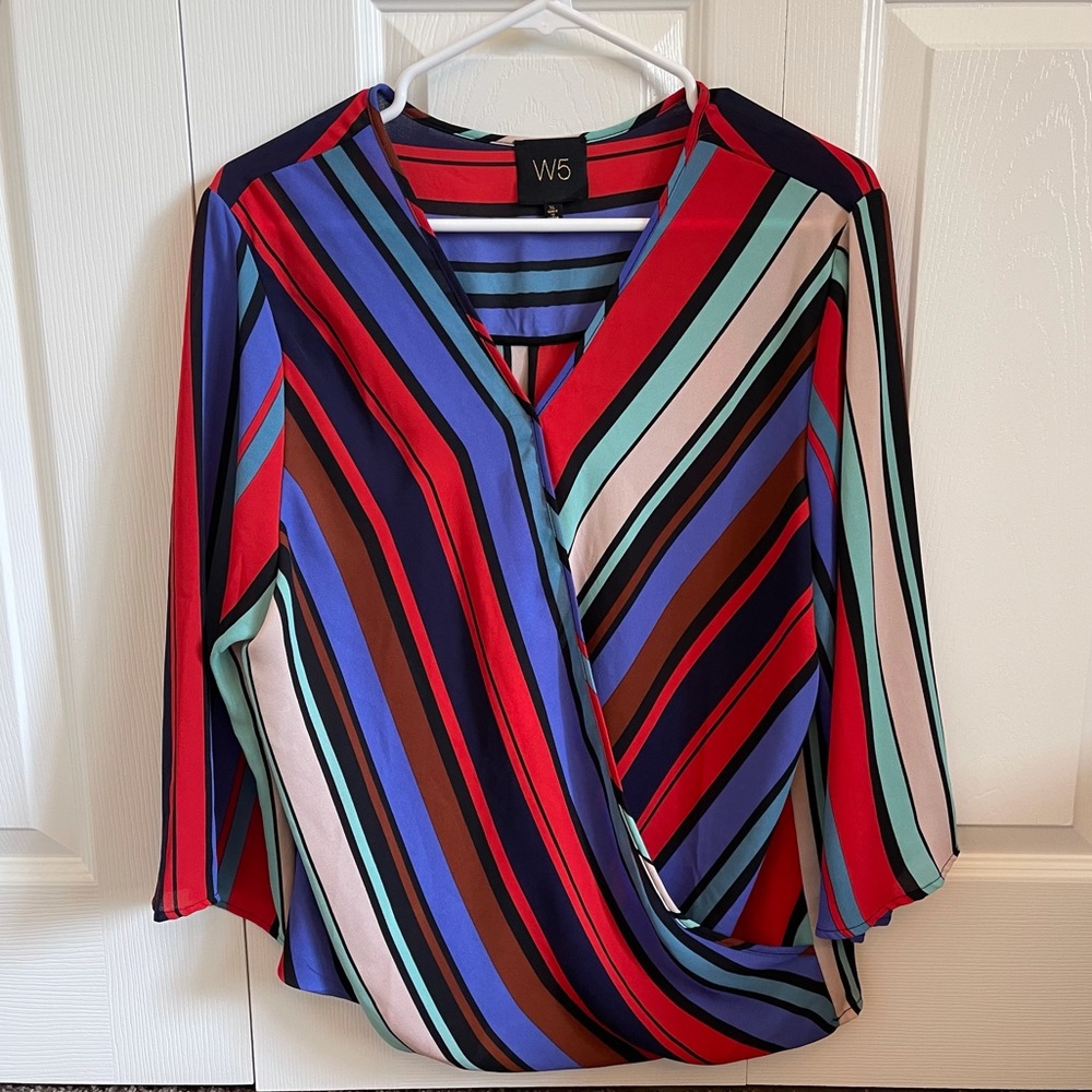 W5 Women’s Colorful Striped Blouse, Size XL
